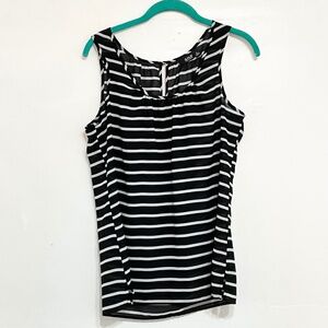 a.n.a Black and White Striped Blouse